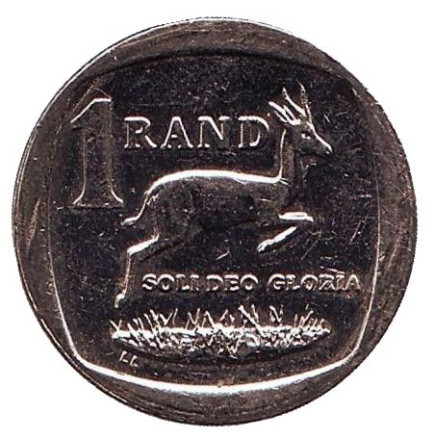 Монета 1 ранд. 2013 год, ЮАР. Газель.