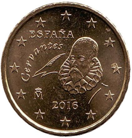 Монета 10 центов. 2016 год, Испания.