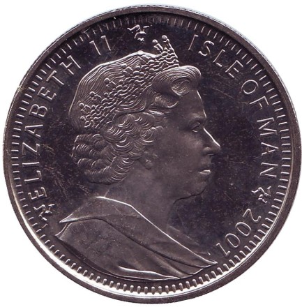 Монета 1 крона, 2001 год, Остров Мэн. Сэр Мартин Фробишер (1535-1594). Монета 1 крона, 2001 год, Остров Мэн. Сэр Мартин Фробишер (1535-1594).