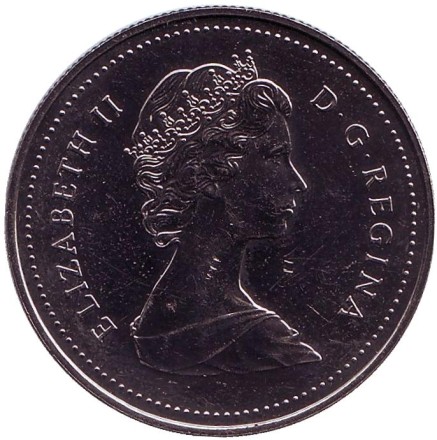 Монета 1 доллар. 1986 год, Канада. Индейцы в каноэ. Монета 1 доллар. 1986 год, Канада. Индейцы в каноэ.