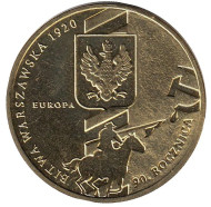 Монета 2 злотых, 2010 год, Польша. 90-я годовщина битвы за Варшаву. Монета 2 злотых, 2010 год, Польша. 90-я годовщина битвы за Варшаву.