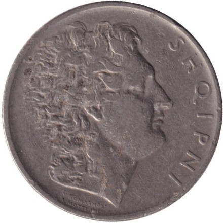 Монета 1 лек. 1930 год, Албания. Всадник.