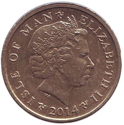 Монета 1 фунт. 2014 год, Остров Мэн. (Отметка "AA") Тинвальд. Монета 1 фунт. 2014 год, Остров Мэн. (Отметка "AA") Тинвальд.