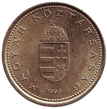 Монета 1 форинт. 1999 год, Венгрия. Монета 1 форинт. 1999 год, Венгрия.