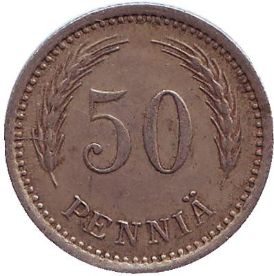 Монета 50 пенни. 1921 год, Финляндия.