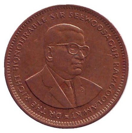 Монета 5 центов. 1994 год, Маврикий.