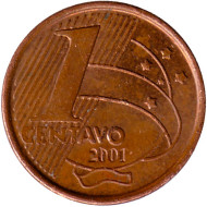 Монета 1 сентаво. 2001 год, Бразилия. Педру Алвариш Кабрал. Монета 1 сентаво. 2001 год, Бразилия. Педру Алвариш Кабрал.