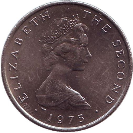 Монета 5 новых пенсов. 1975 год, Остров Мэн. Замок.