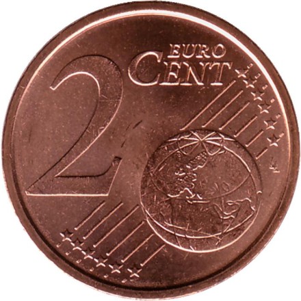 Монета 2 цента. 2006 год, Италия. Монета 2 цента. 2006 год, Италия.