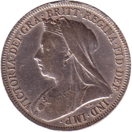Монета 1 шиллинг. 1900 год, Великобритания. Королева Виктория. Монета 1 шиллинг. 1900 год, Великобритания. Королева Виктория.