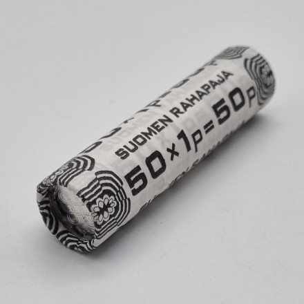 Монета 1 пенни. 1979 год, Финляндия. Ролл 50 штук.