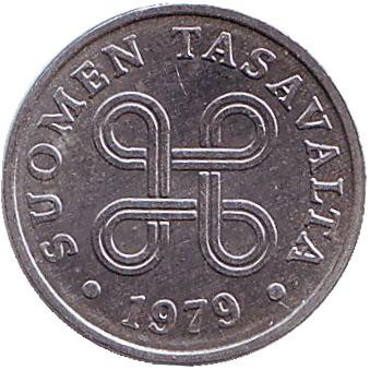 Монета 1 пенни. 1979 год, Финляндия. Ролл 50 штук.