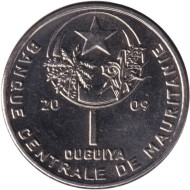 Монета 1 угия. 2009 год, Мавритания. Монета 1 угия. 2009 год, Мавритания.