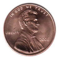 Монета 1 цент. 2006 год, США. UNC. Линкольн. Монета 1 цент. 2006 год, США. UNC. Линкольн.