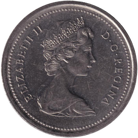 Монета 1 доллар. 1974 год, Канада. 100 лет городу Виннипег. (Никель).