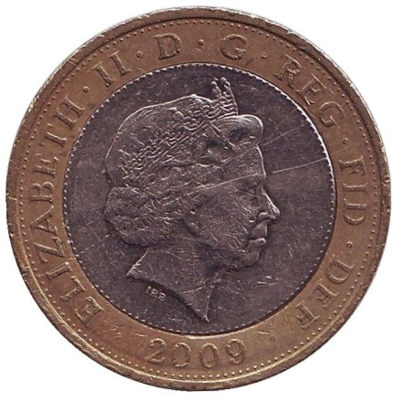 Монета 2 фунта. 2009 год, Великобритания. 250 лет со дня рождения Роберта Бёрнса. Монета 2 фунта. 2009 год, Великобритания. 250 лет со дня рождения Роберта Бёрнса.