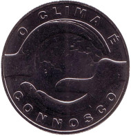 Монета 2,5 евро. 2015 год, Португалия. Изменение климата. Монета 2,5 евро. 2015 год, Португалия. Изменение климата.