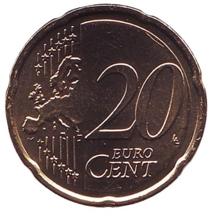 Монета 20 центов. 2011 год, Кипр. Монета 20 центов. 2011 год, Кипр.