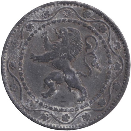 Монета 25 сантимов. 1918 год, Бельгия.