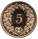Монета 5 раппенов. 2018 год, Швейцария. UNC. Монета 5 раппенов. 2018 год, Швейцария. UNC.