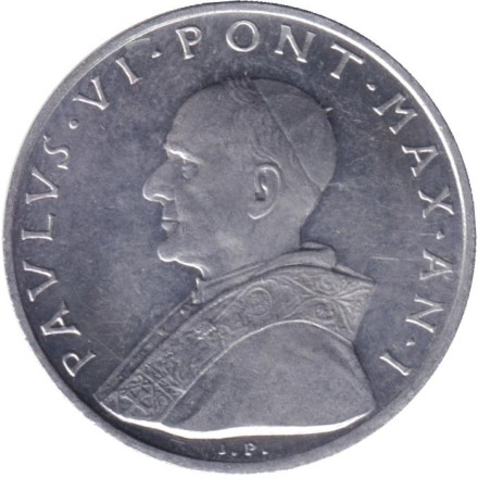 Монета 10 лир. 1963 год, Ватикан. Папа Павел VI. Богиня мудрости. Монета 10 лир. 1963 год, Ватикан. Папа Павел VI. Богиня мудрости.