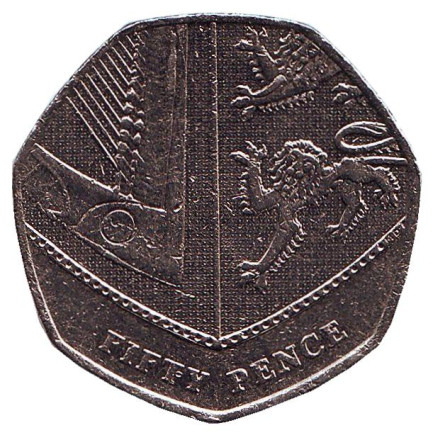 Монета 50 пенсов. 2013 год, Великобритания.