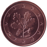 Монета 5 центов. 2019 год (A), Германия. Монета 5 центов. 2019 год (A), Германия.