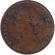 Монета 1 фартинг. 1865 год, Великобритания.