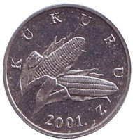 Монета 1 липа. 2001 год, Хорватия. Початок кукурузы. Монета 1 липа. 2001 год, Хорватия. Початок кукурузы.