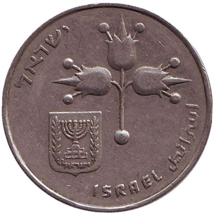 Монета 1 лира. 1968 год, Израиль.
