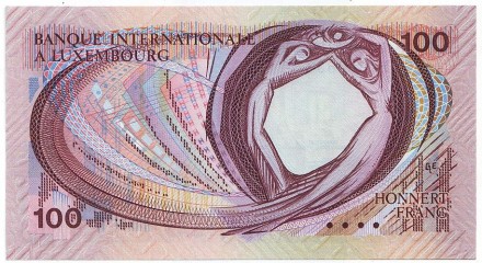 Банкнота 100 франков. 1981 год, Люксембург. Банкнота 100 франков. 1981 год, Люксембург.