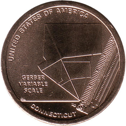 Монета 1 доллар. 2020 год (D), США. Шкала переменных Гербера. Серия "Американские инновации".