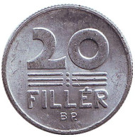 Монета 20 филлеров. 1982 год, Венгрия. Монета 20 филлеров. 1982 год, Венгрия.