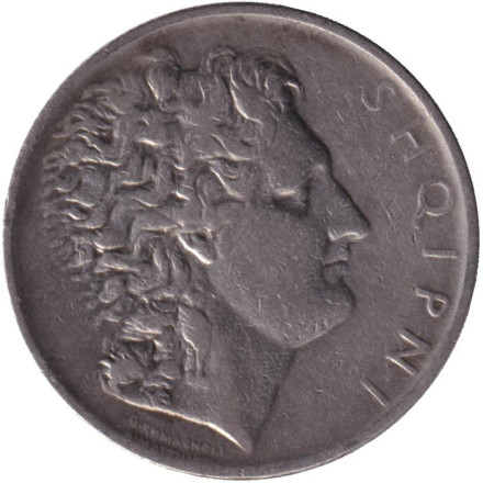 Монета 1 лек. 1931 год, Албания. Всадник.