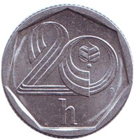 Монета 20 геллеров. 1994 год (HM), Чехия.