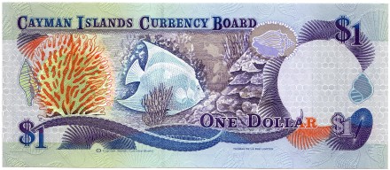 Банкнота 1 доллар. 1996 год, Каймановы острова. Банкнота 1 доллар. 1996 год, Каймановы острова.