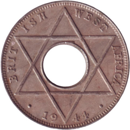 Монета 1/10 пенни. 1944 год, Британская Западная Африка.