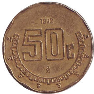 Монета 50 сентаво. 1992 год, Мексика. Монета 50 сентаво. 1992 год, Мексика.