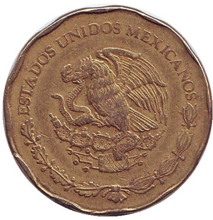 Монета 50 сентаво. 1992 год, Мексика.