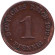 Монета 1 пфенниг. 1912 год (D), Германская империя.