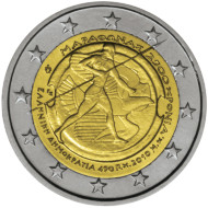 Монета 2 евро, 2010 год, Греция. 2500 лет битве при Марафоне. Монета 2 евро, 2010 год, Греция. 2500 лет битве при Марафоне.