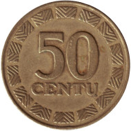 Монета 50 центов. 1998 год, Литва. Монета 50 центов. 1998 год, Литва.