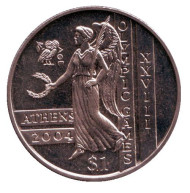 Монета 1 доллар. 2003 год, Сьерра-Леоне. XXVIII Олимпийские игры — Афины 2004. Монета 1 доллар. 2003 год, Сьерра-Леоне. XXVIII Олимпийские игры — Афины 2004.