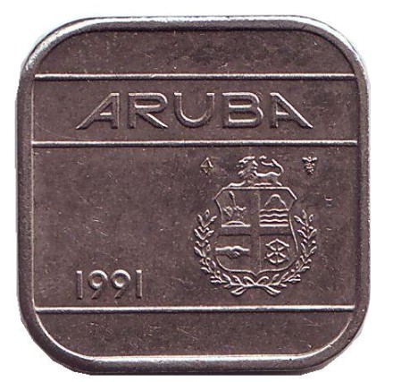 Монета 50 центов, 1991 год, Аруба. Монета 50 центов, 1991 год, Аруба.