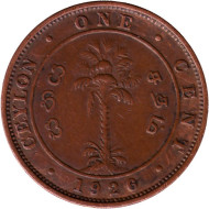 Монета 1 цент. 1926 год, Шри-Ланка. (Цейлон). Монета 1 цент. 1926 год, Шри-Ланка. (Цейлон).