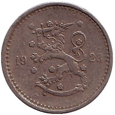 Монета 50 пенни. 1923 год, Финляндия.