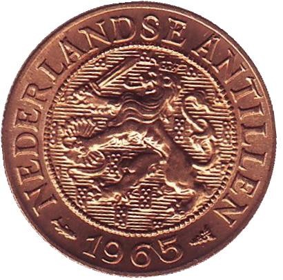 Монета 1 цент. 1965 год, Нидерландские Антильские острова. UNC. Монета 1 цент. 1965 год, Нидерландские Антильские острова. UNC.