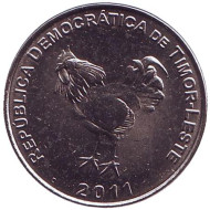 Монета 10 сентаво. 2011 год, Восточный Тимор. Петух. Монета 10 сентаво. 2011 год, Восточный Тимор. Петух.