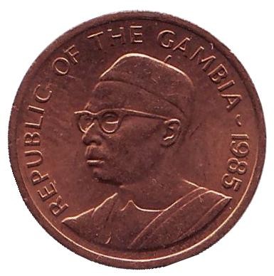 Монета 1 бутут. 1985 год, Гамбия. Арахис.