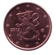 Монета 1 цент, 2012 год, Финляндия. Монета 1 цент, 2012 год, Финляндия.